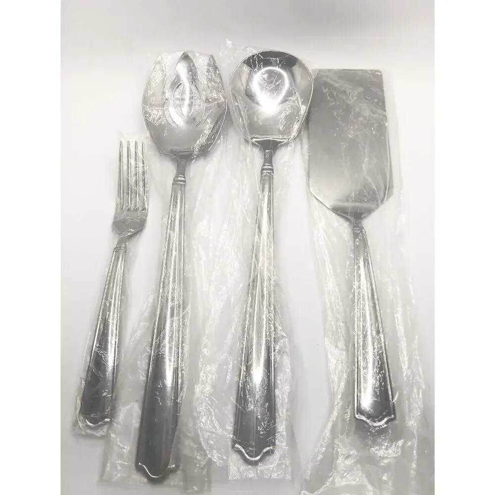 Reed & Barton Oversized 4 Piece Serving Hostess Set Stainless Flatware